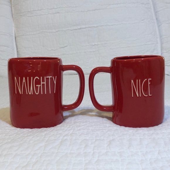 🆕NWT Rae Dunn 2 Mug Set—Red Nice & Naughty - Picture 2 of 7